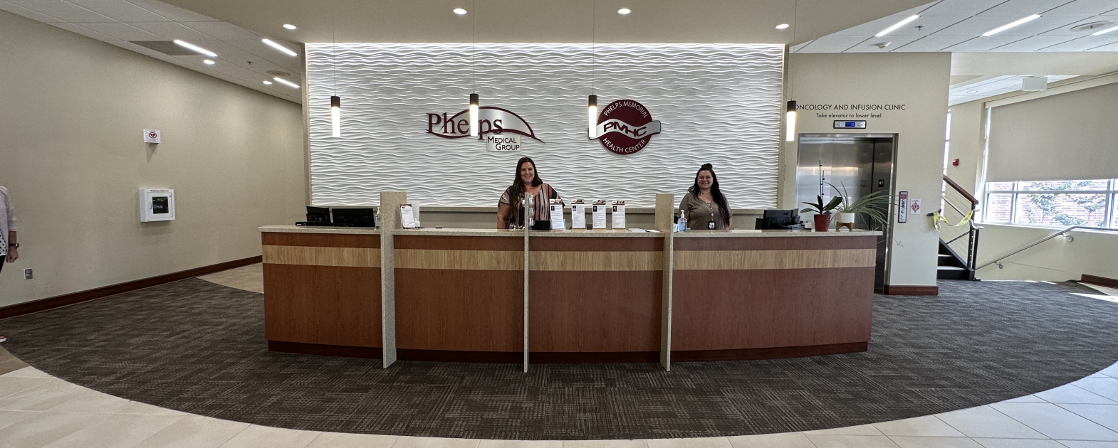 Reception desk Phelps Medical Group clinic