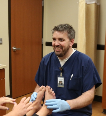 Dr. Carlston with patient